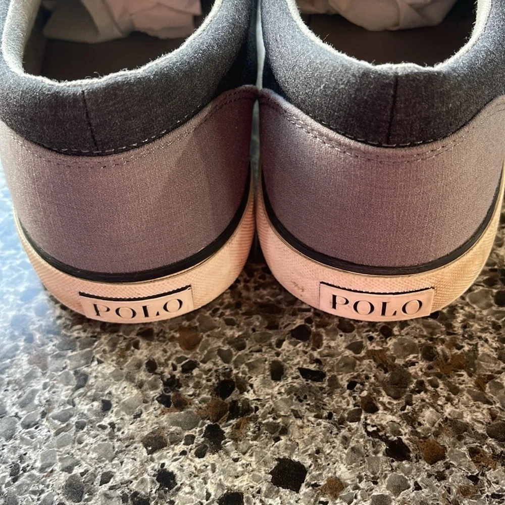Polo Ralph Lauren Shoes men’s size 12D two-tone gray with Polo pony emblem‎ .